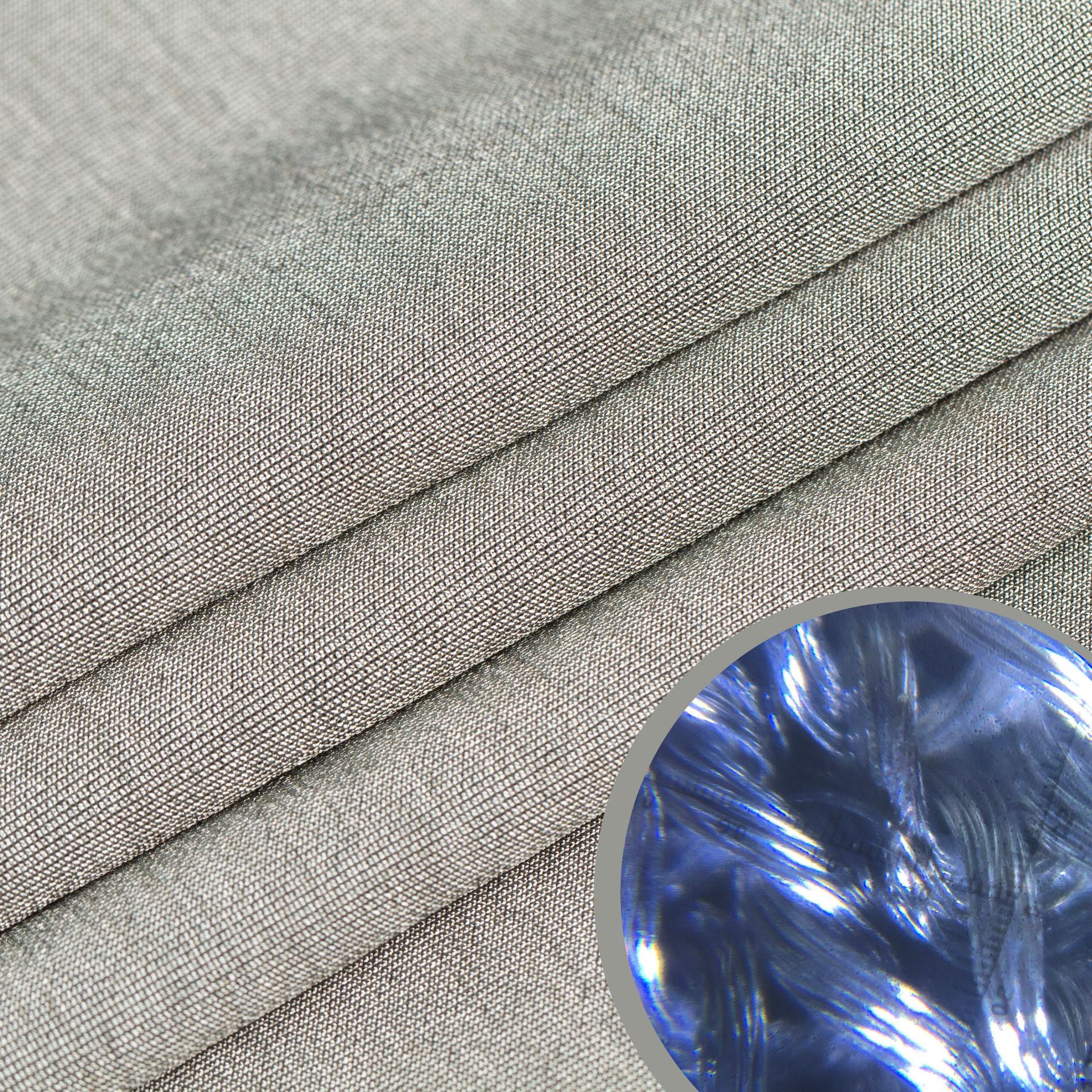 Picture of Modal silver fiber interwoven flat double-sided conductive anti-static electromagnetic wave shielding EMF SHIELD knitted fabric