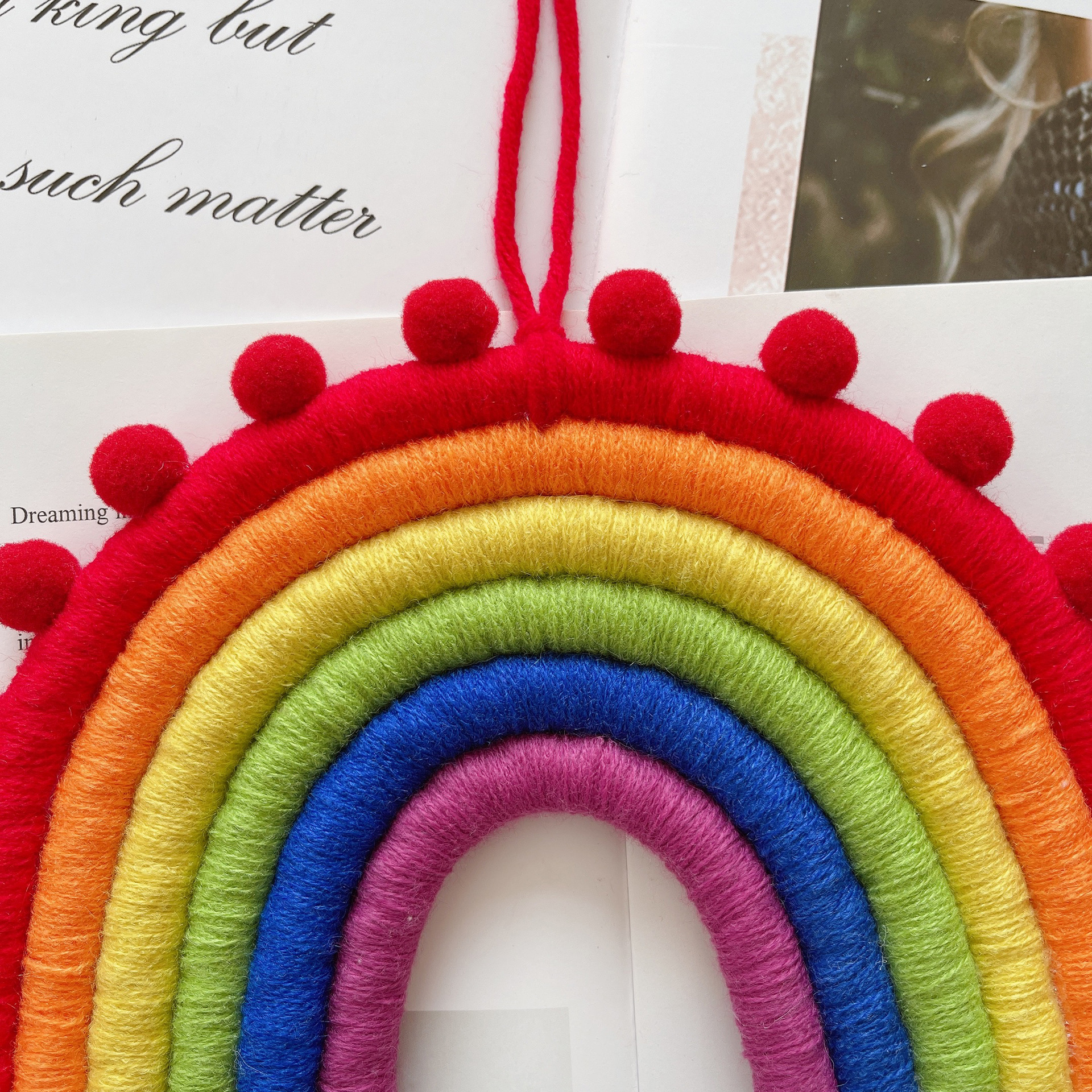 Picture of New Cross-Border Ins Scandinavian Style Home Kidsren's Room Decoration Pendant Hand-Woven Rainbow Pendant Wall Hanging Pendant