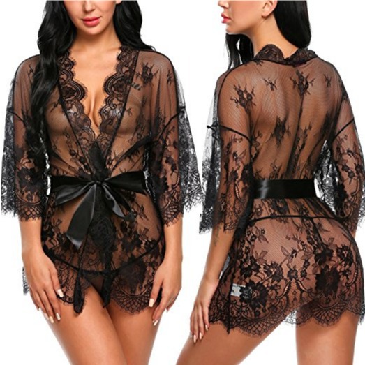 Europe and the United States Amazon ebay foreign trade sexy underwear factory lace coat set a generation of Sleepwear