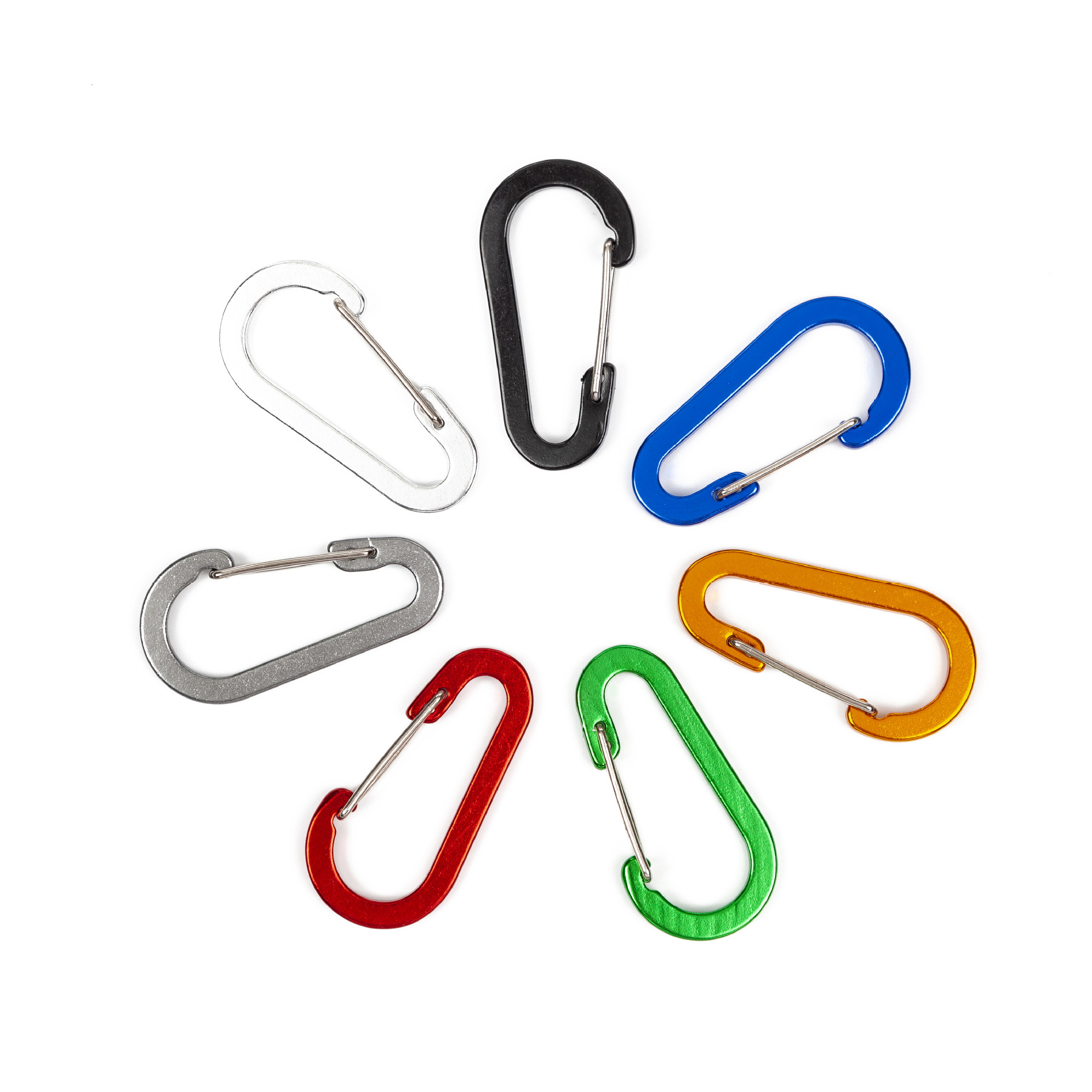 High quality No. 5 gourd spring buckle aluminum alloy carabiner crushed steel wire buckle outdoor high elastic quick hanging