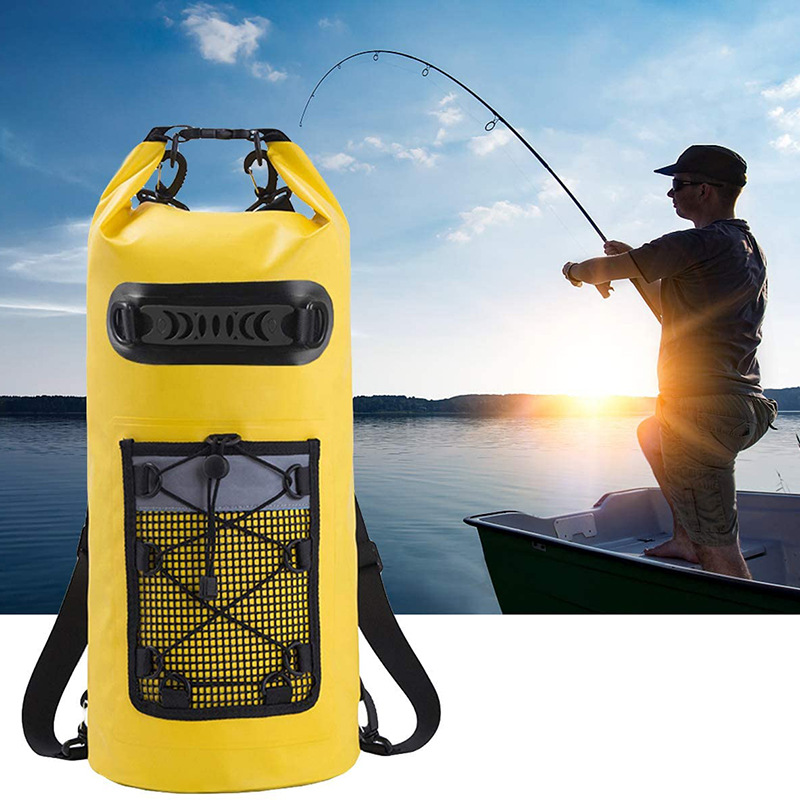 Cross-Border Hot-Selling Sports Outdoor Waterproof Bag Swimming Bag Rafting Bag Pvc Clip Mesh Dry and Wet Separation Waterproof Backpack