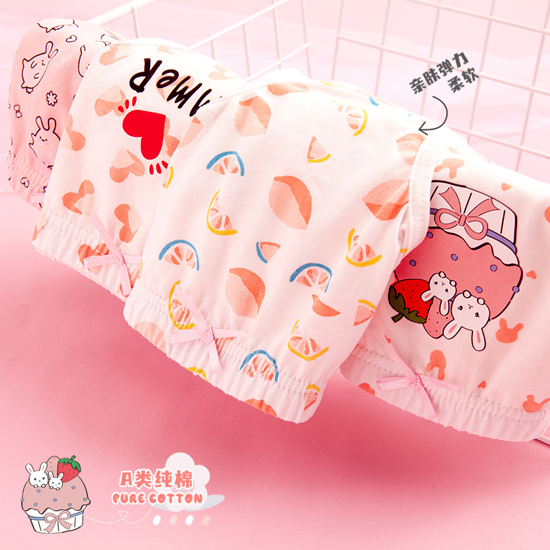 Picture of Children's underwear girls' baby cotton triangle boxer little girl's four-corner big children's shorts 100% cotton 100% without pp