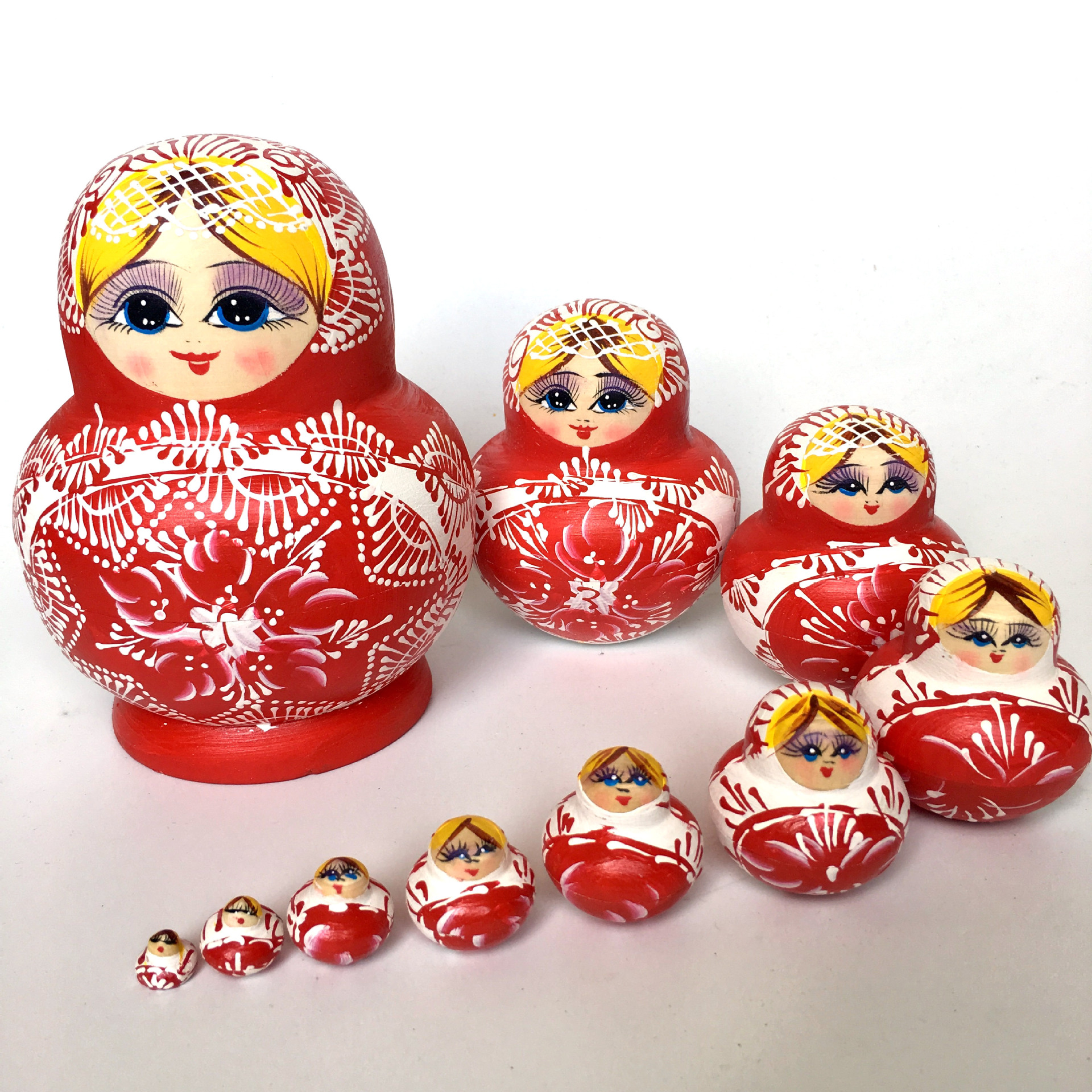 Russian doll 10-layer air-dried basswood tourist souvenir wooden children's educational toy ornaments