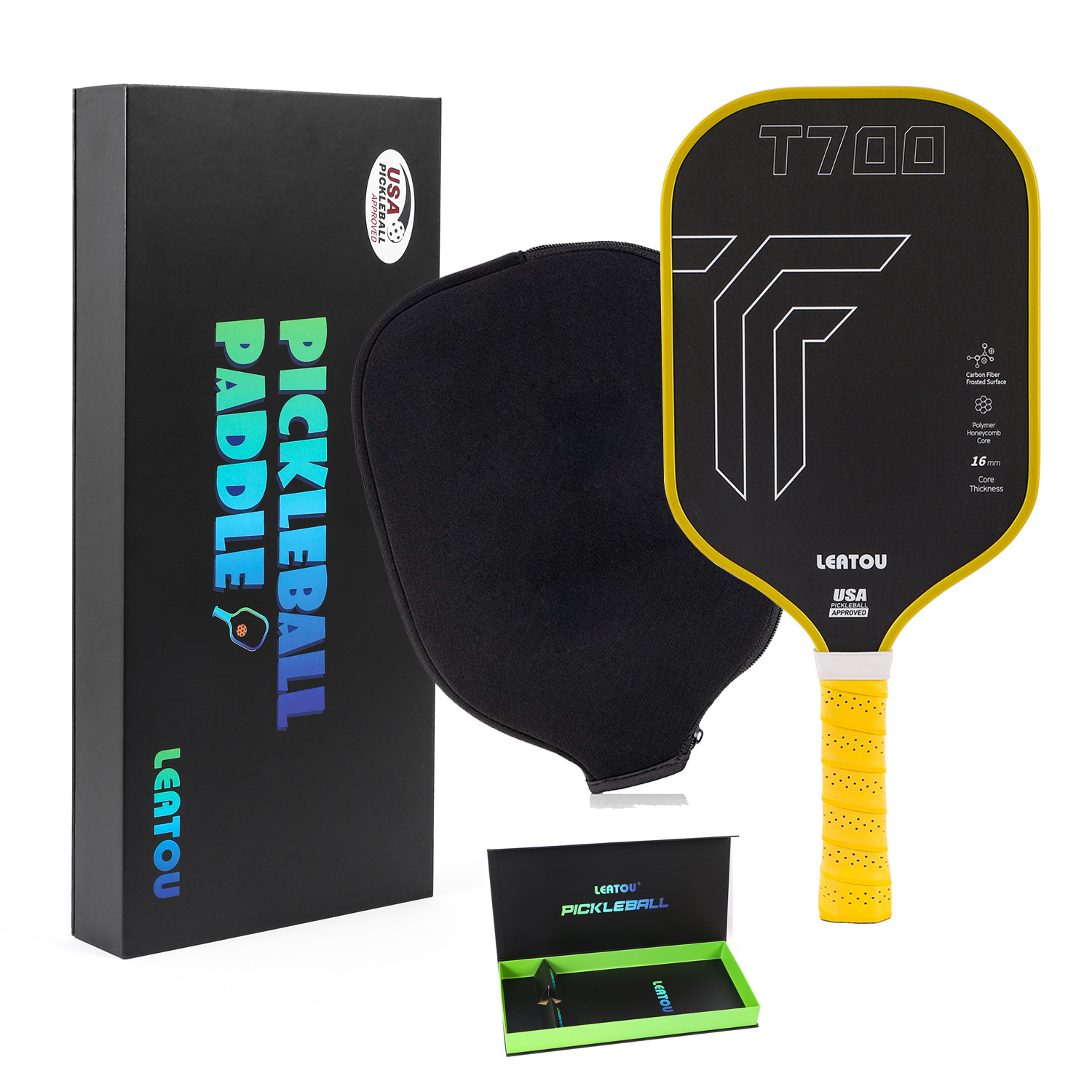 Picture of T700 Hot-Pressed Offensive Pickleball Racket Frosted Anti-Fall and Durable Pickleball Racket High-Strength Carbon Fiber Color Box
