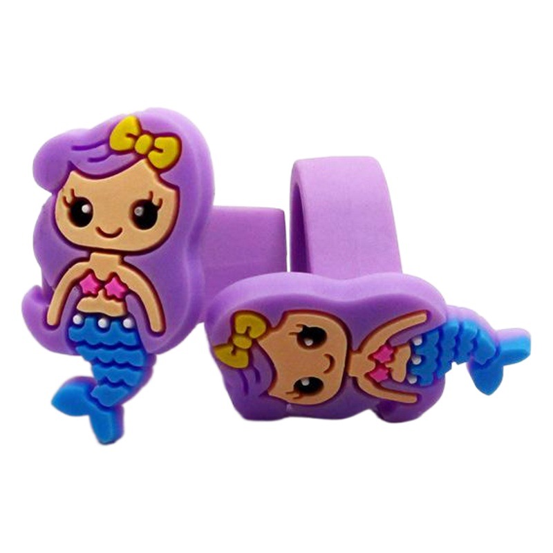 Europe and the United States new children mermaid soft rubber ring cartoon PVC soft rubber children silicone ring bracelet gift