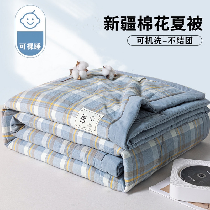 Class a Xinjiang Cotton Summer Quilt, Summer Cooling Quilt, Washed Cotton, Single/Double Dormitory, Machine Washable, Gift Thin Quilt