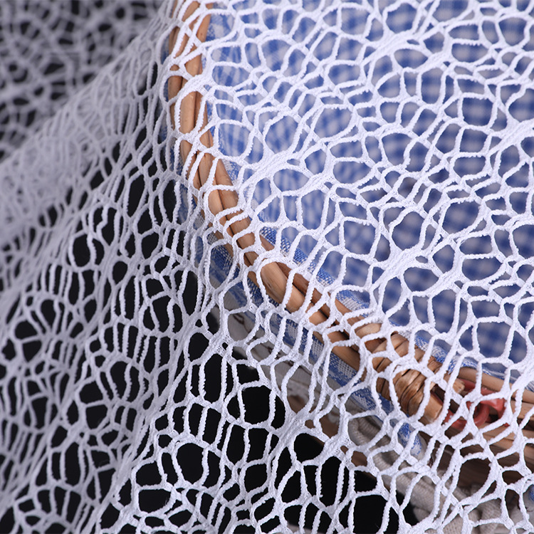 Picture of Polyester spider web messy web lace fabric weft knitted large hole non-elastic dress mesh accessories in stock wholesale