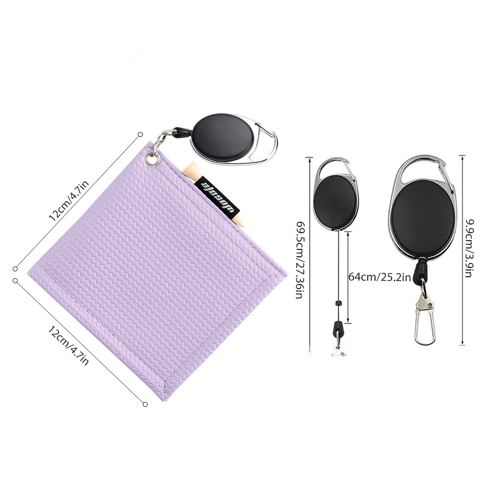 Picture of Cross-Border New Model Manufacturer Wholesale Pu Material Woven Pattern Retractable Rope Golf Ball Towel Golf Ball Cleaning Cloth