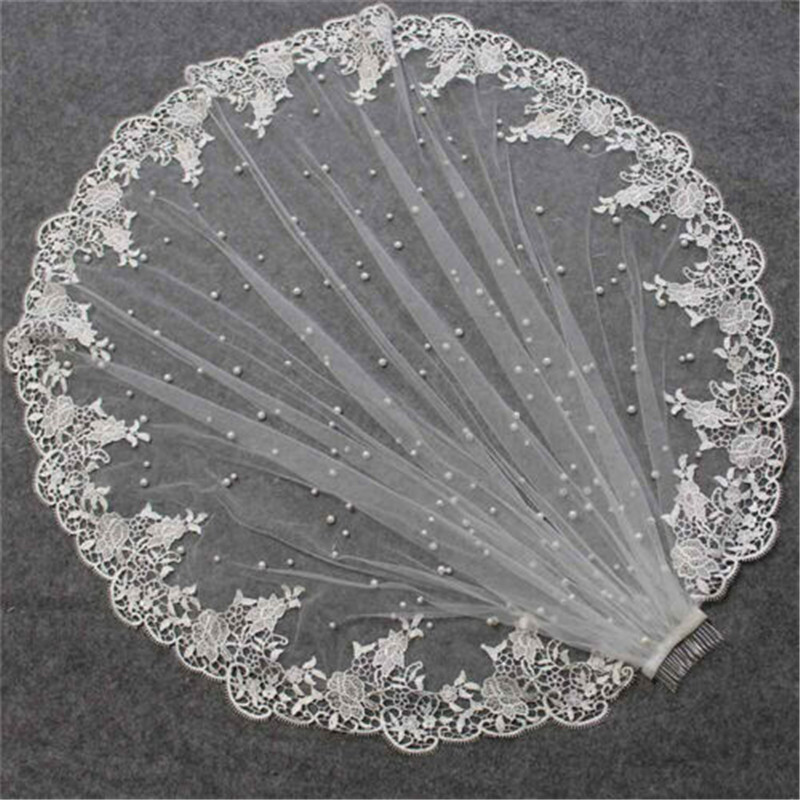 AliExpress Amazon wish foreign trade bridal veil water soluble lace with comb floral pattern wedding accessories *