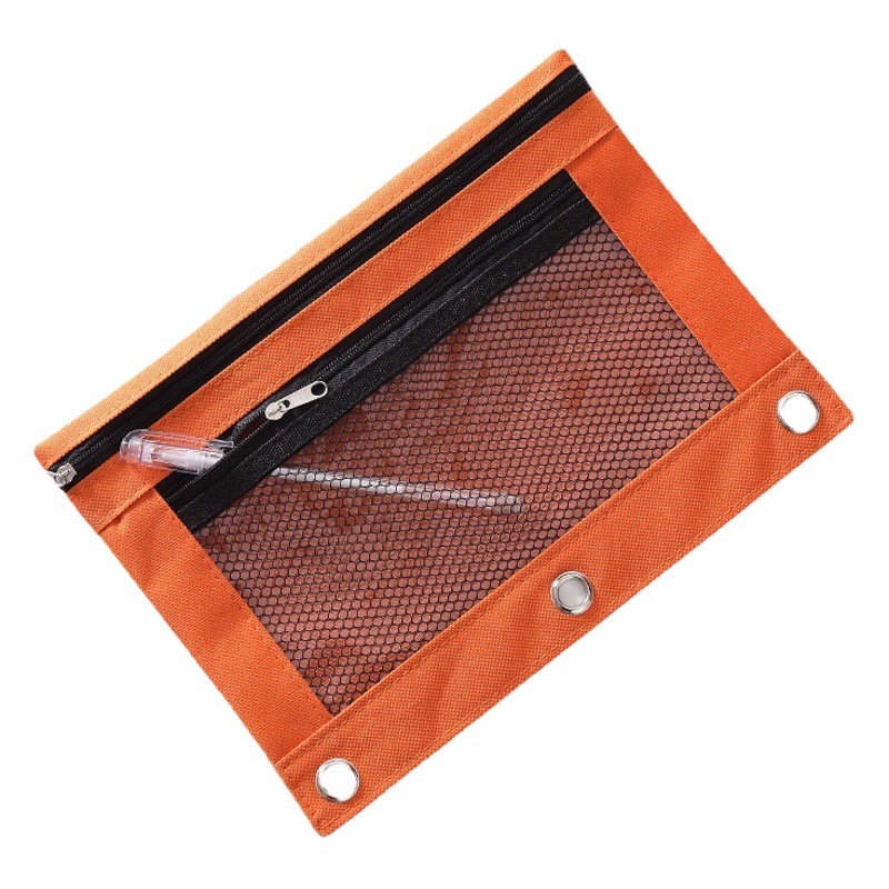 Spot double zipper air eye large capacity stationery bag binder Office color Oxford cloth B5 file bag wholesale