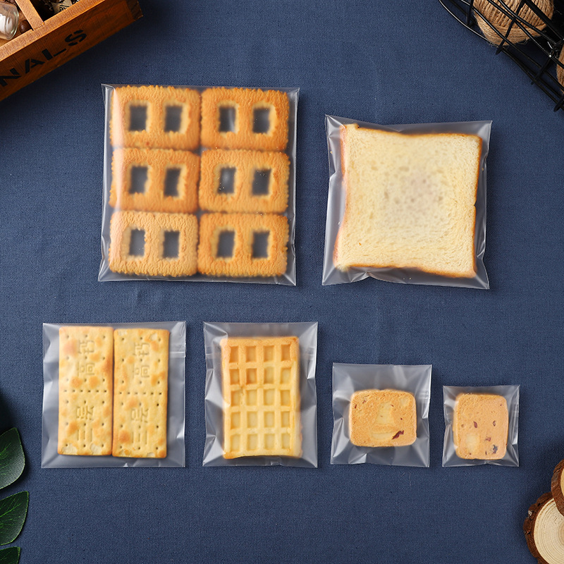Baking packaging frosted translucent thick self-sealing bag self-adhesive bag cookie cow tie biscuit moon cake bag spot Universal