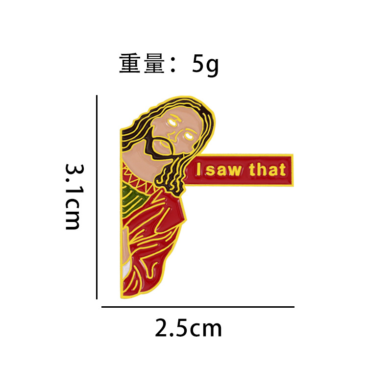 Picture of Foreign trade new cartoon character head design I saw that personality English letter creative metal badge