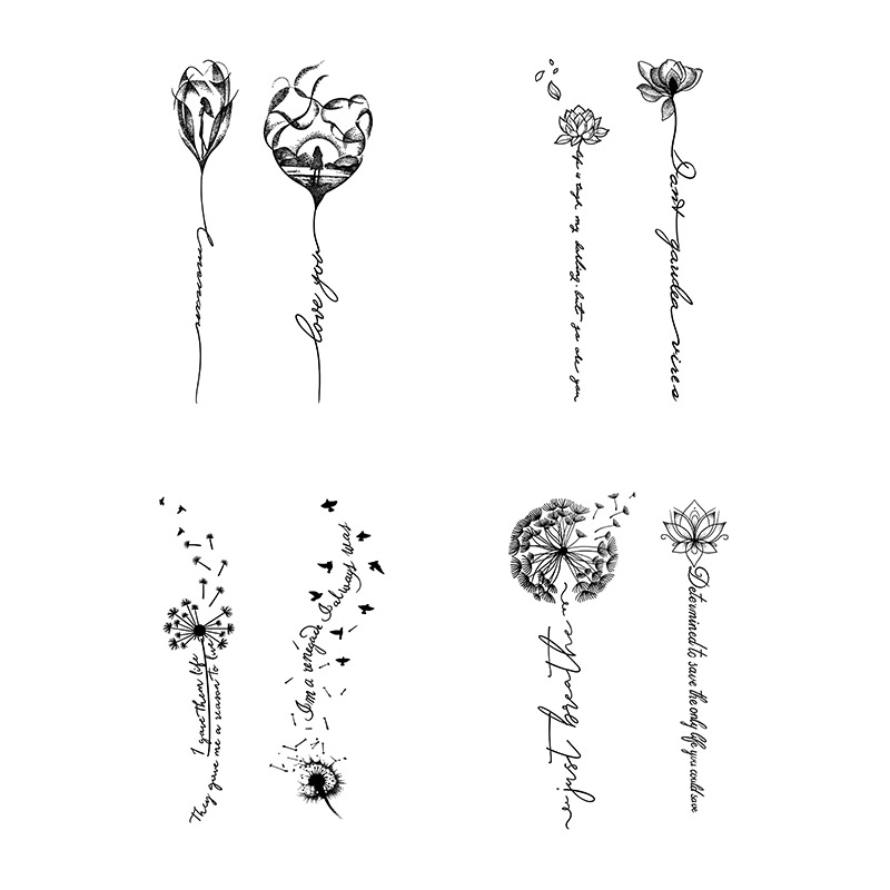 Picture of Advanced Sense Herbal Tattoo Sticker Women's Waterproof Long-lasting Arm Small Fresh Ins Semi-permanent Not Reflective Flower Pattern