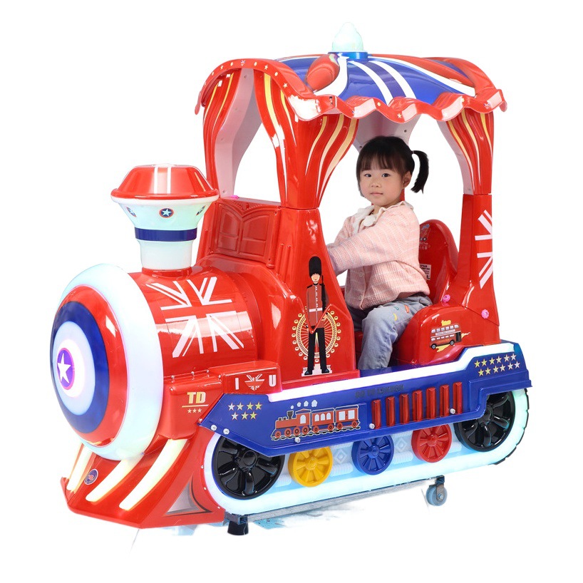 2024 coin-operated electric rocking car Children's Woops small train commercial scanning code sharing coin-operated rocking machine toy