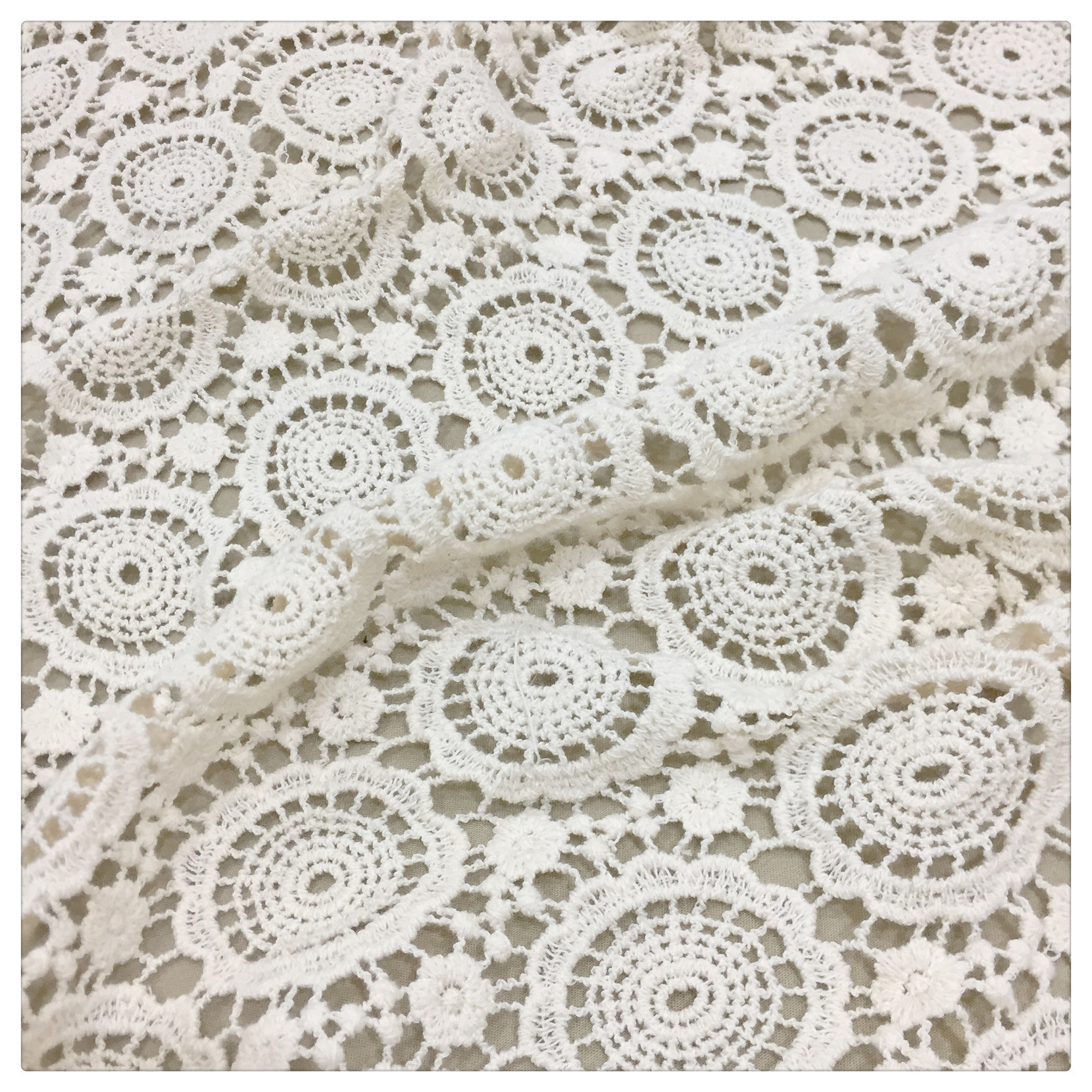 Picture of Hollow water soluble fabric lace embroidery 110CM wide circle handmade DIY clothing accessories lace fabric