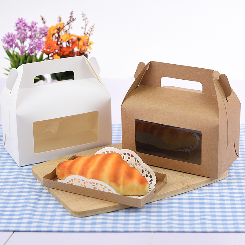 Kraft Paper Packing Box Towel Roll Mu Si Point Box Disposable Portable Cake Roll Cut Box Carton Box