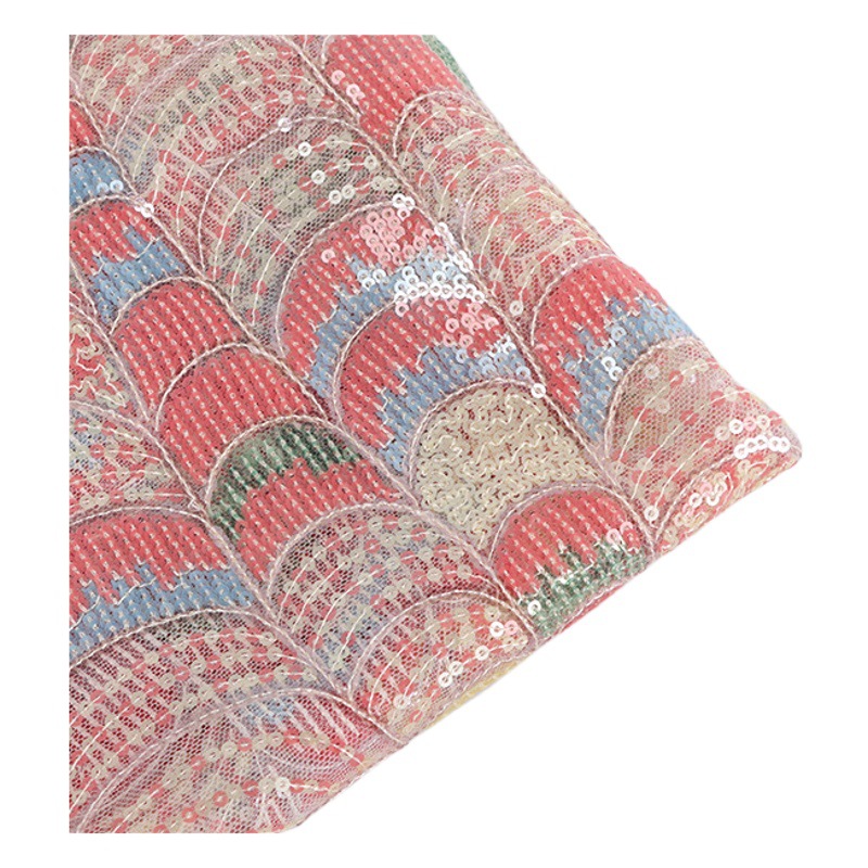 Candy color dopamine Children's Fun chip embroidery irregular geometric pattern children's clothing fabric