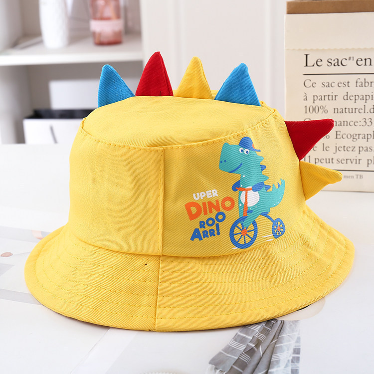 Picture of Ins Hat Children's Spring and Summer New Children's Cartoon Small Dinosaur Basin Hat Korean Baby Sunscreen Fisherman Hat