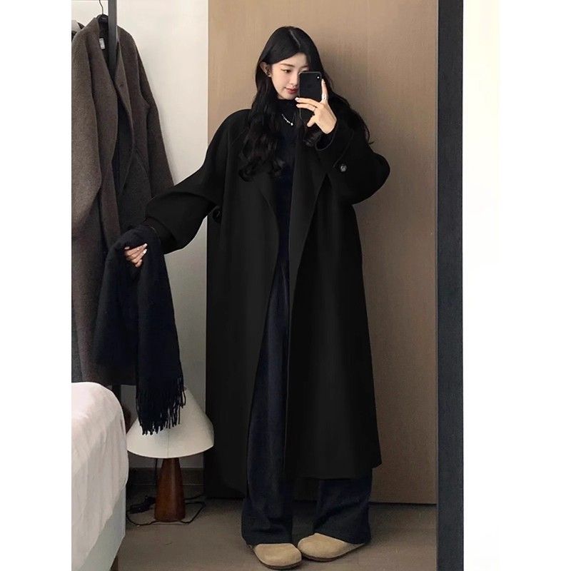 Picture of Gao Kezhong black woolen coat women's 2025 autumn/winter new woolen jacket high-end small mid-length model