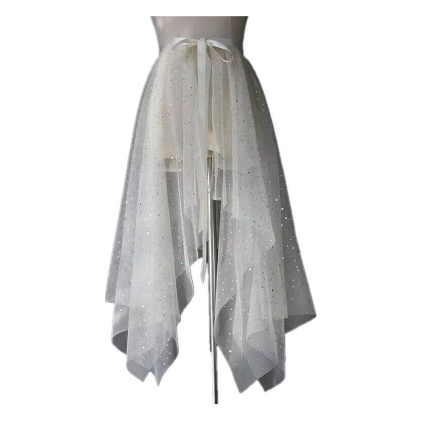 New star mesh all-match women's skirt lace-up daily casual sun protection accessories cover yarn photo clothing