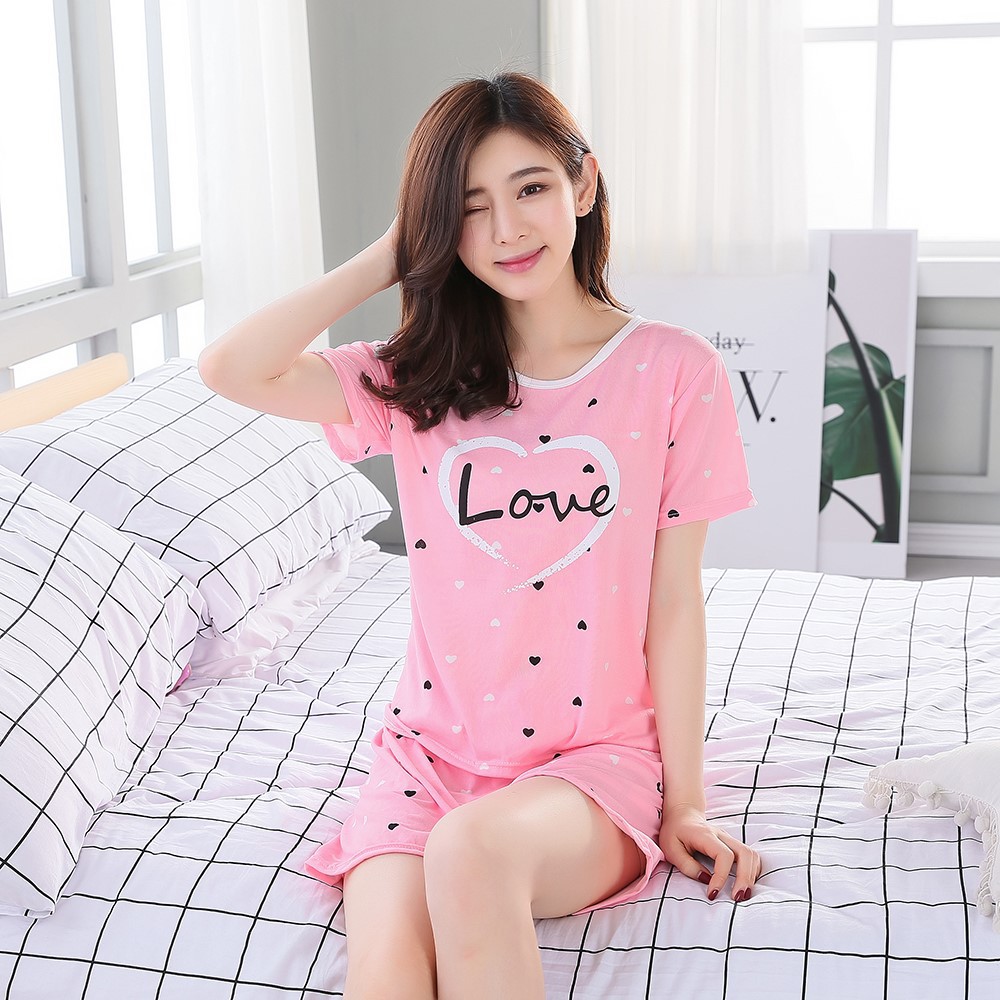 Pajamas women's summer 2023 new student girl thin sweet cute short sleeve cartoon home wear two-piece suit