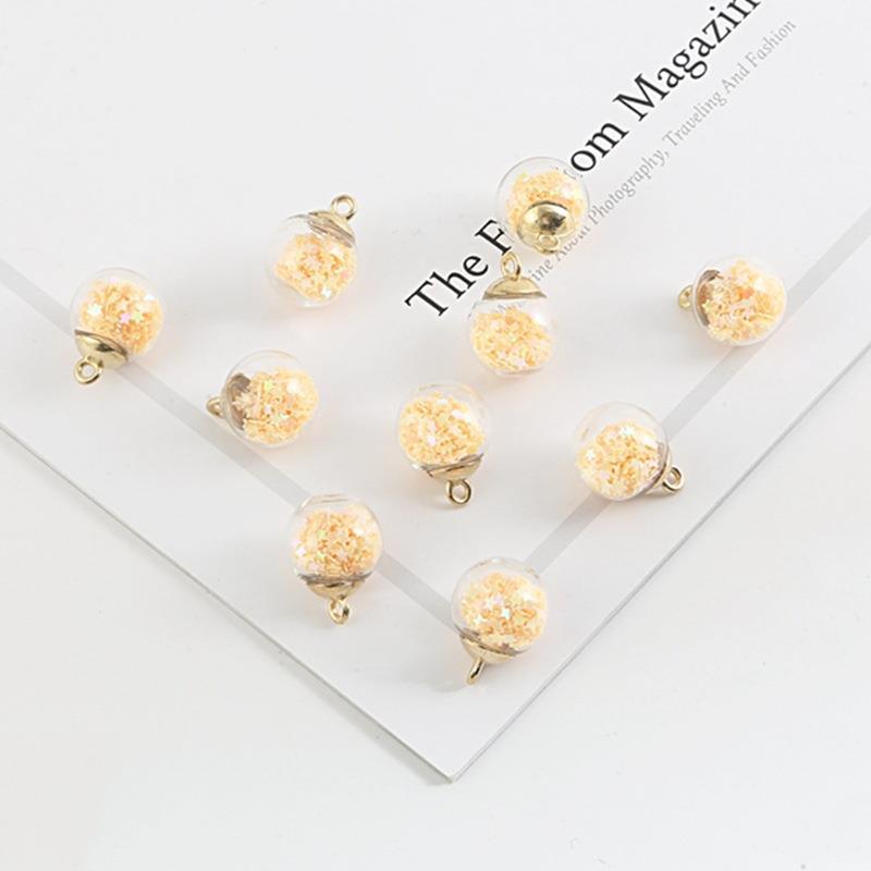 Picture of Cross-border Hot Sale Color Transparent Star Sequins Crystal Glass Ball Pendant DIY Handmade Ear Jewelry Accessories