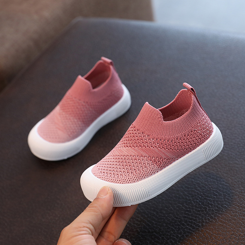 Picture of Contrast Color Middle and Large Children's Shoes Spring and Autumn Breathable Student Shoes Fashionable Casual Shoes Korean Style Boys and Girls Flying Weaving Shoes