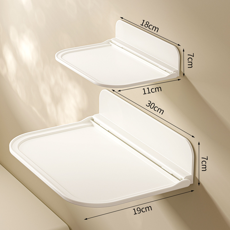 Picture of Foldable Wall Storage Rack Toilet Bedside Mobile Phone Punch-free Dormitory Storage Rack Set-top Box Rack Toilet