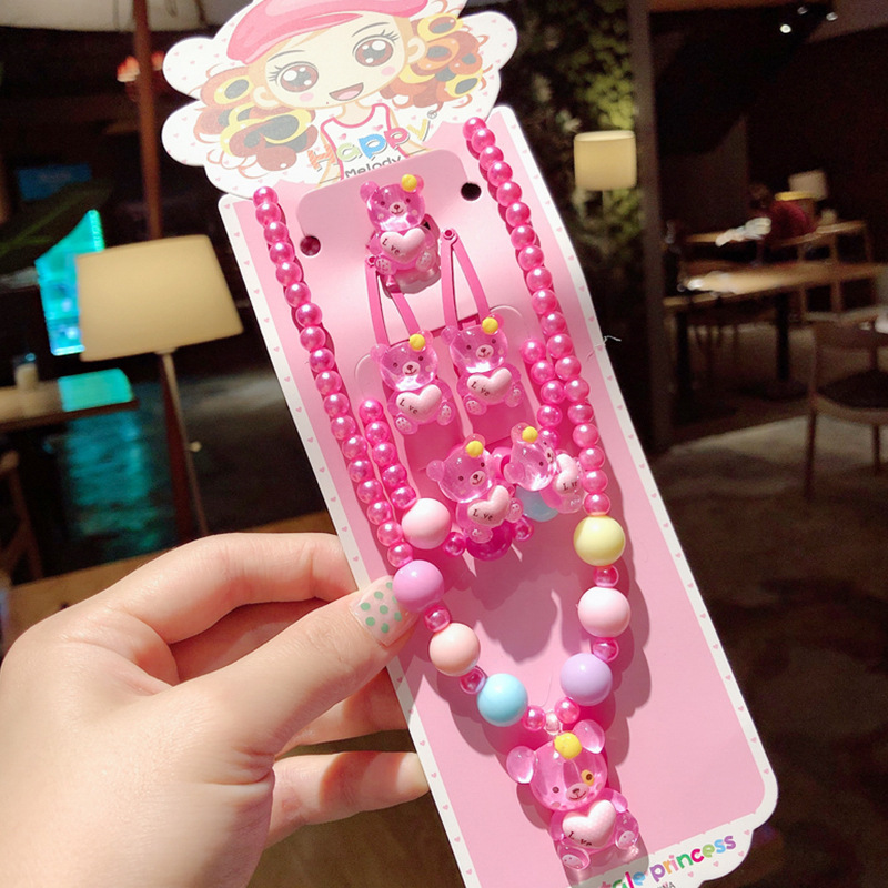 Picture of Children's jewelry baby cartoon cute fruit pendant bracelet suit birthday gift box in stock wholesale