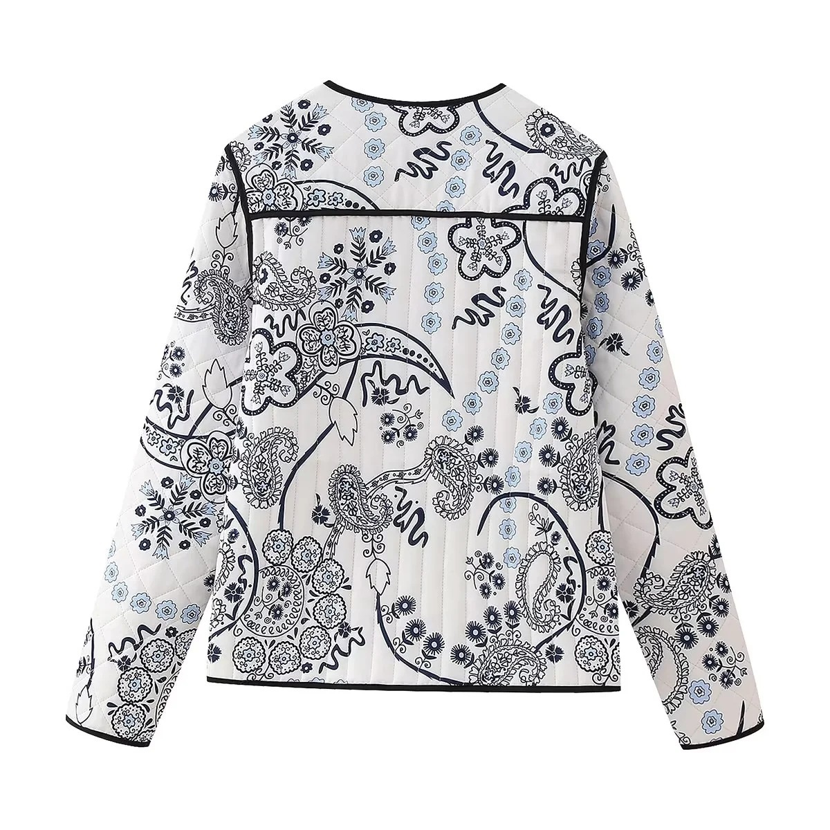 Picture of Y5838 European and American Women's 2023 Autumn New Printed Loose Quilted Cotton Jacket Casual All-match Lightweight