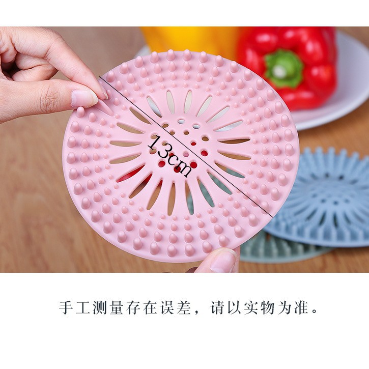 Picture of Sink anti-clogging silicone floor drain cover bathroom drain hair anti-clogging filter sewer filter