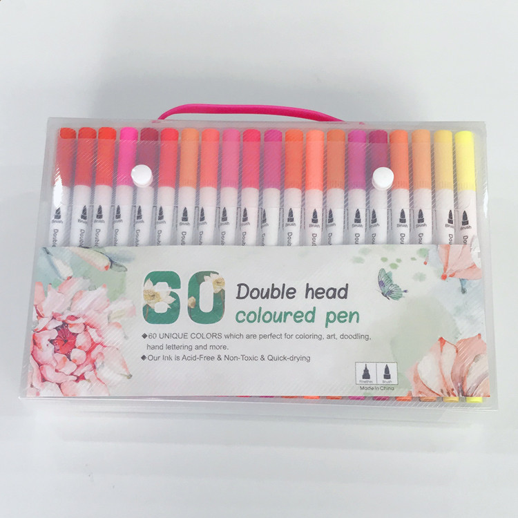 Picture of Amazon Double-Headed Hook Pen Color Marker Pen Soft-Head Watercolor Pen Art Supplies Children's Gift Painting Set
