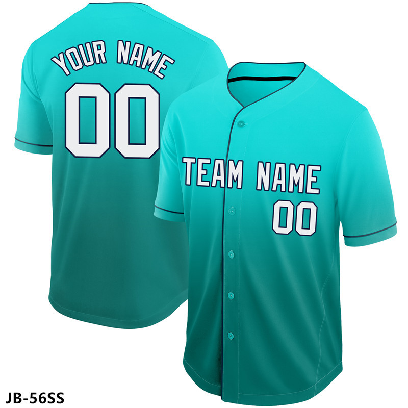 Picture of New Baseball Suit Cardigan Short Sleeve Training Sports American Cross-border Game Baseball Suit Printed Button Breathable Jersey
