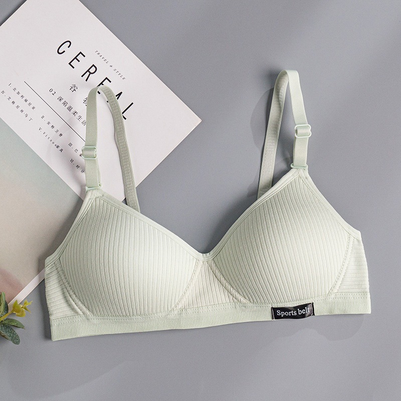 Picture of Girl's development underwear thin pure cotton bra for junior and senior high school students wireless push up seamless small chest bra