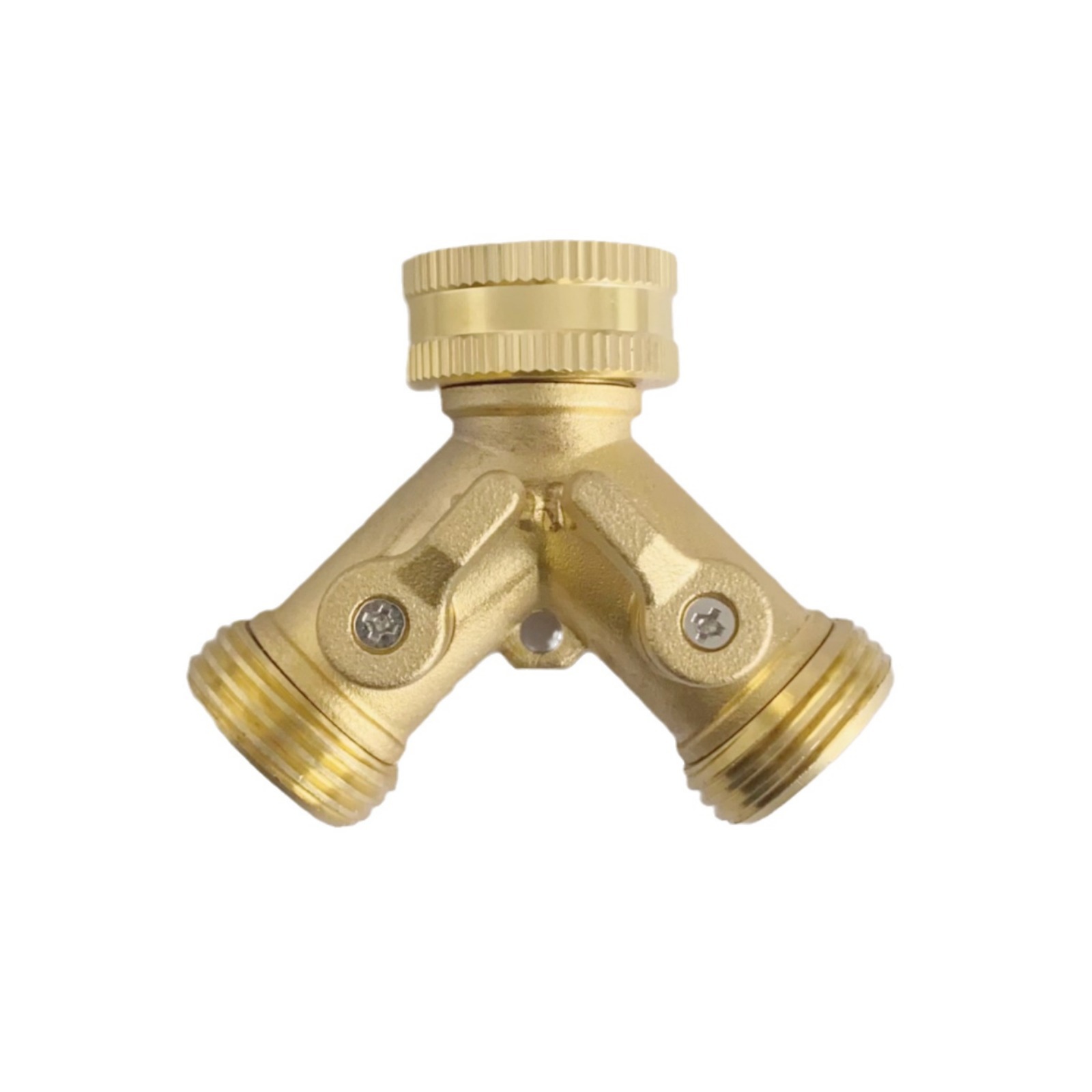 Picture of Garden Copper Connector 3/4 All-Copper Diverter 6-Point Faucet One-To-Two Connector Y-Shaped Garden Hose Diverter