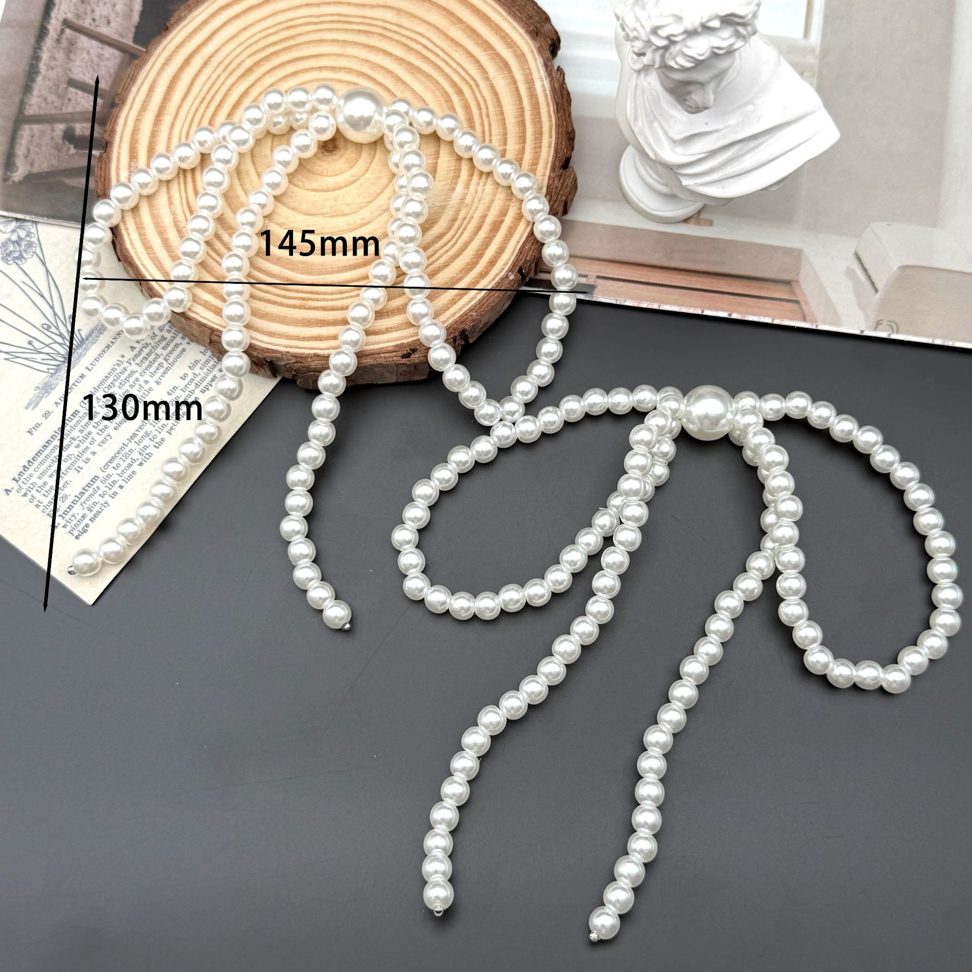 Picture of Korean version of the new ballet style pearl bow hoop ring tassel shoe buckle pendant fashion small fragrance handmade DIY match