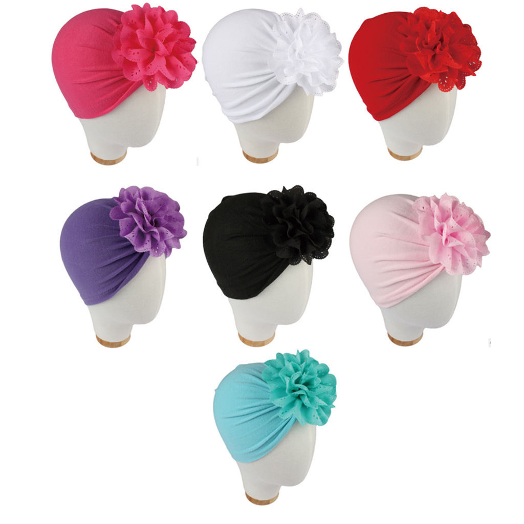 Picture of Autumn and winter New Baby products Children's hat hollow flower knot posmi industry style Indian hat baby hat