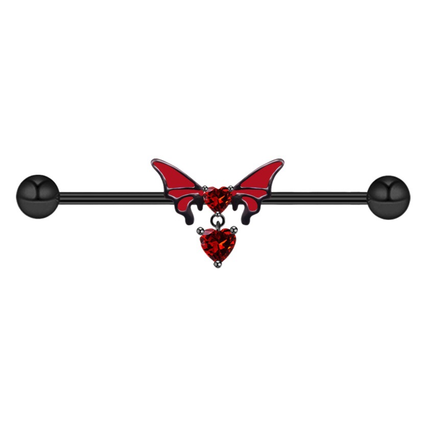 gatte European and American cross-border butterfly belly button ring bat chest ring nose nail ear bone nail heart-shaped belly button ring puncture jewelry