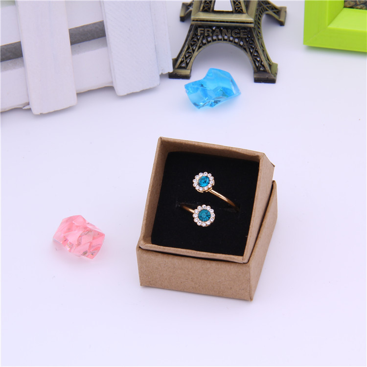 Picture of in stock supply DIY earrings jewelry packaging box heaven and earth cover small paper box retro kraft paper ring box wholesale