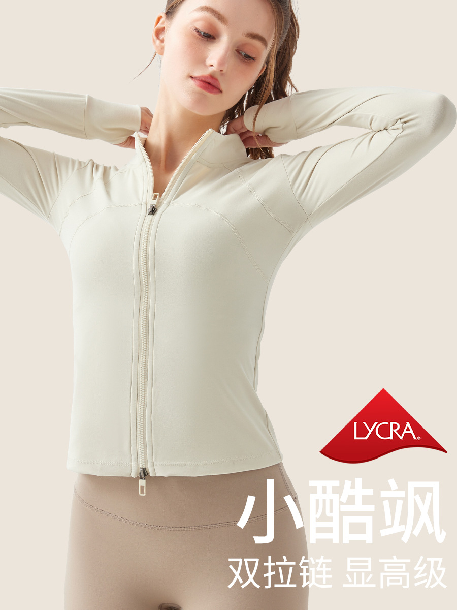 Picture of New Cross-border Sports Jacket Women's Long-sleeved Fitness Clothes Spring and Autumn Top Yoga Cardigan Running Yoga Clothes Blouse