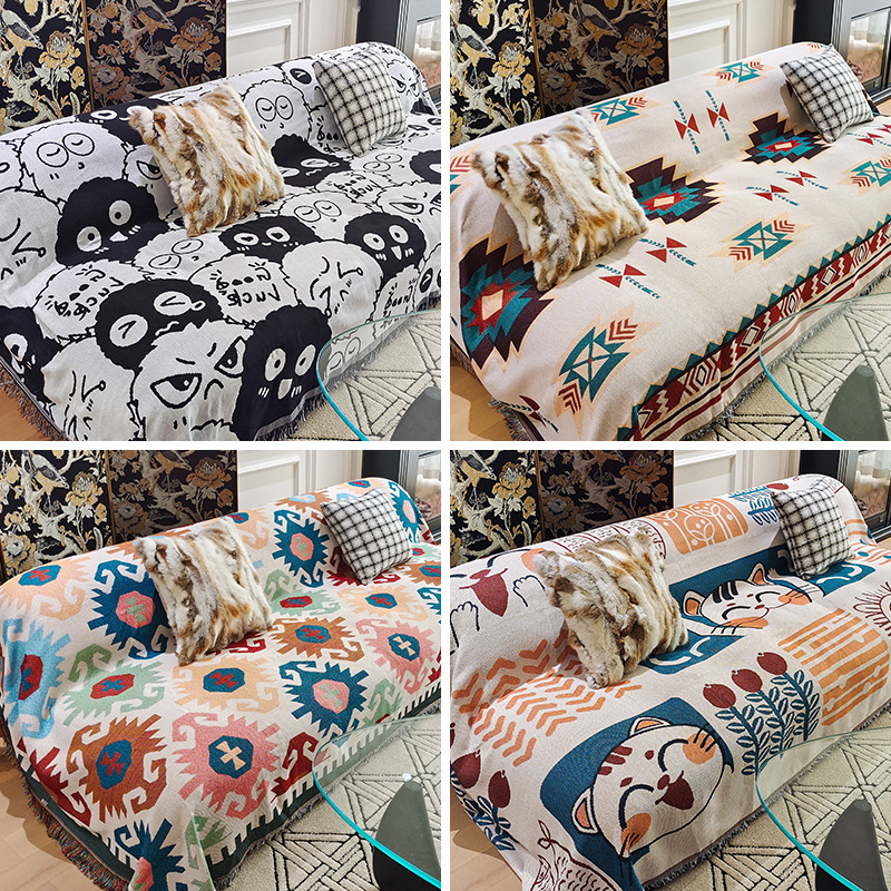 Picture of Nordic Ins Style Sofa Towel Full-cover Cloth One-piece Sofa Cushion Camping Blanket Full-cover Universal Cover Towel Sofa Cover