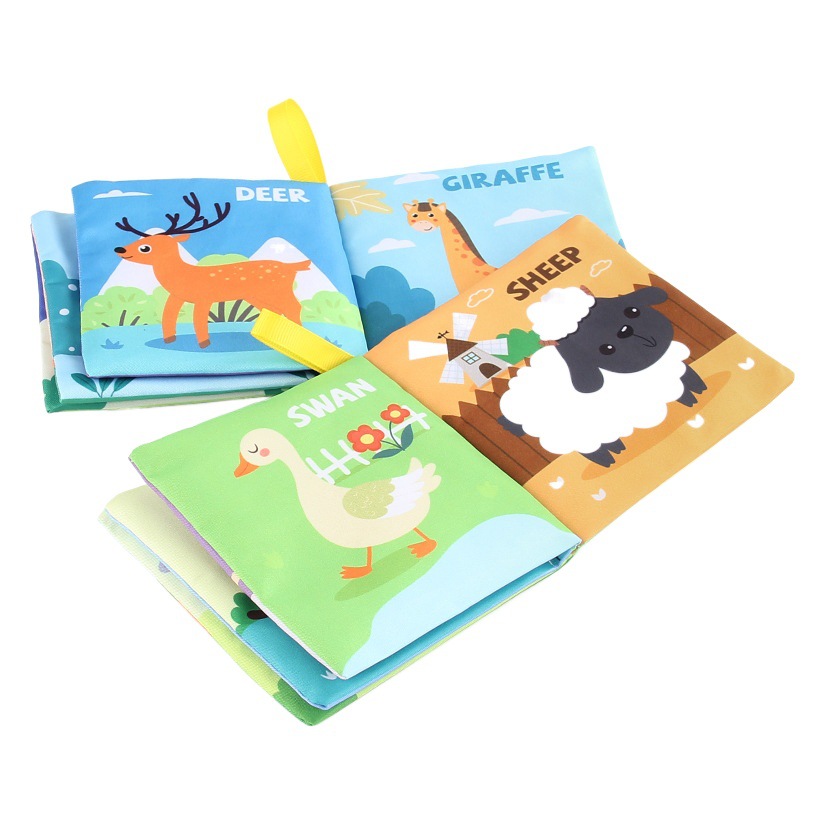 SOURCE manufacturer 4-Page 8-side cross-border baby cloth book tearable early education educational baby cloth book Science and Education toys