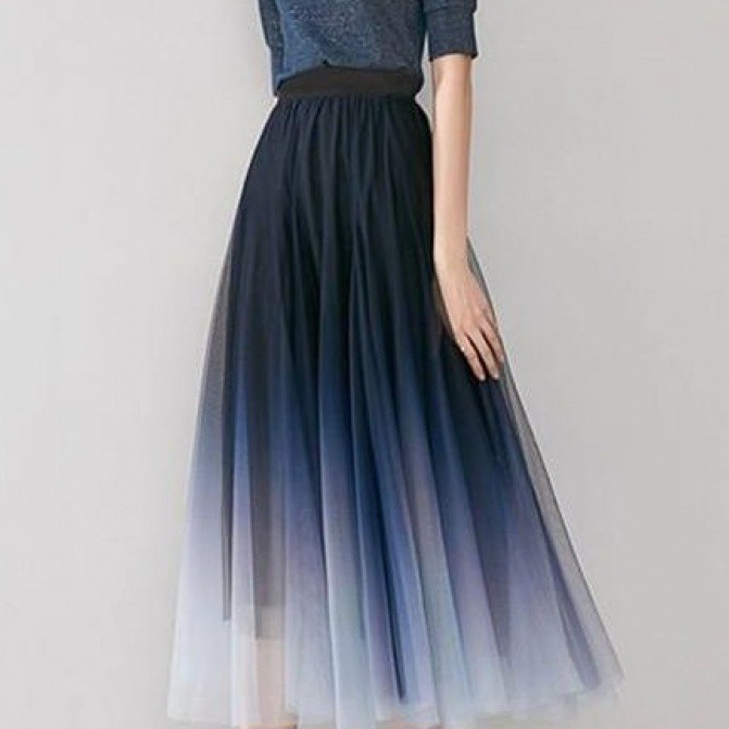 2023 New Style Mesh Skirt High Waist All-match Flesh Covering Slim Mesh Skirt