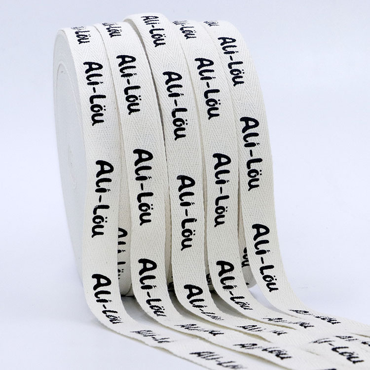 Picture of Herrings Cotton Belt White 2CM Pure Cotton Ribbon Logo Printing Rear Collar Ribbon Washed Trademark Ribbon Collar