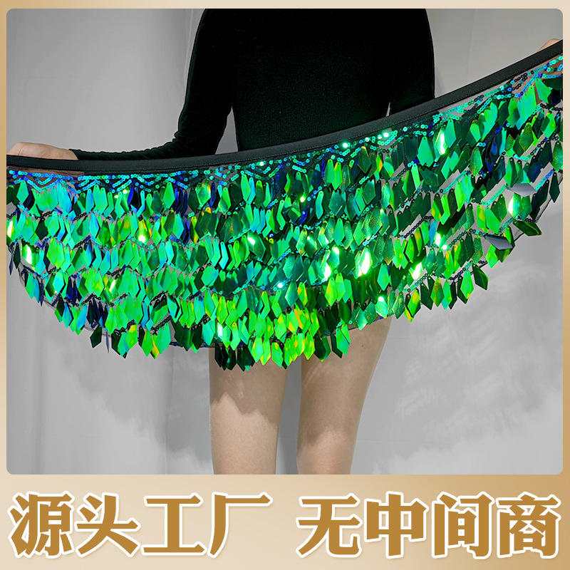2023 New Belly Dance Waist Chain Halloween Hip Dress Sexy Sequins for Summer Beginners Costume Women's Suit