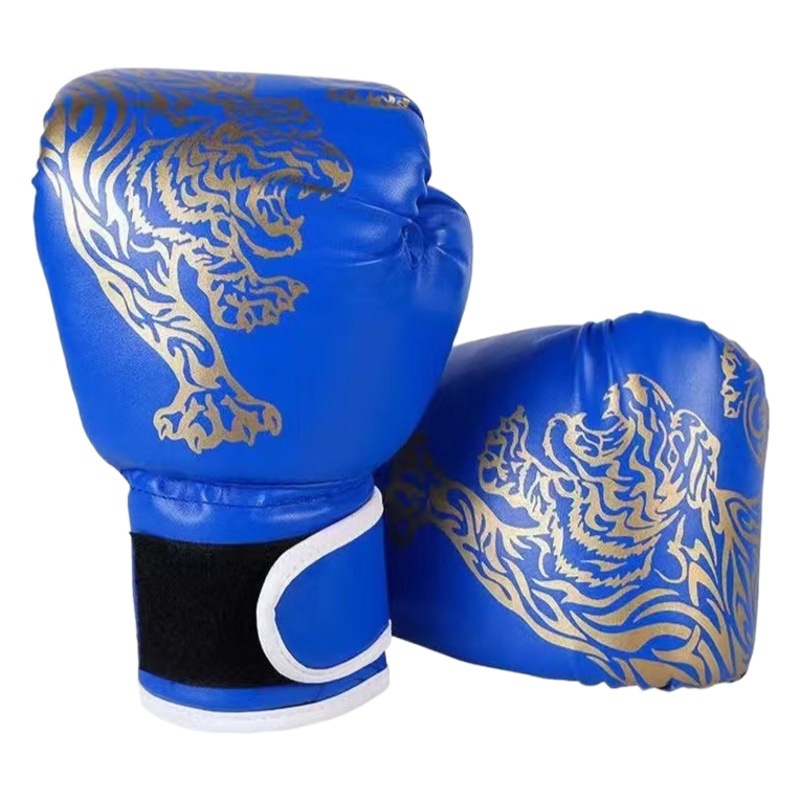Adult and Children's Tiger-Patterned Boxing Gloves for Sanda Fighting, Taekwondo, Martial Arts Club Training, Thickened Protective Gloves
