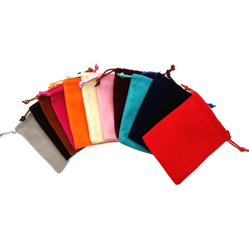 Flannel storage bag velvet bag wholesale pearl necklace earrings gift jewelry bag plate playing bag flannel drawstring bag