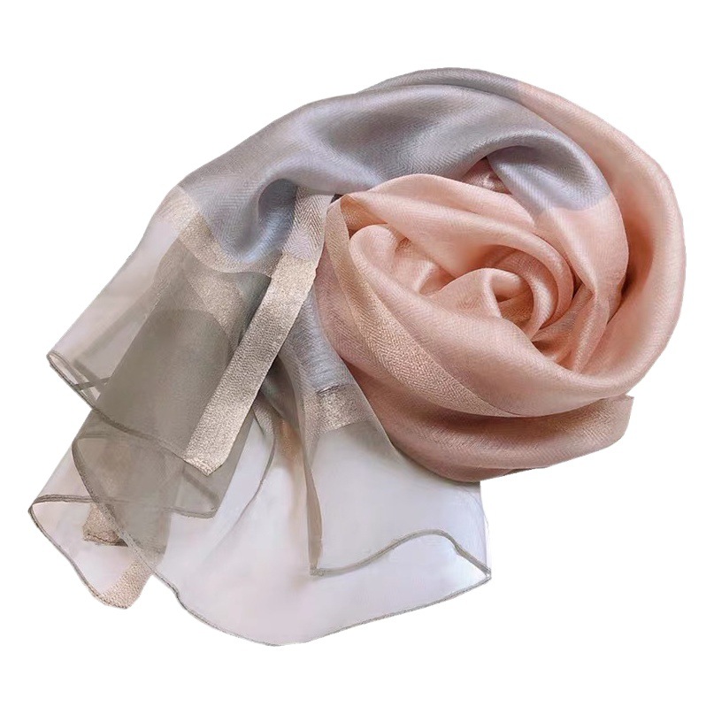 South Korea's New Mother Silk Scarf Women's Travel All-match Mulberry Silk Scarf Wedding Dress Long Western Style Shawl