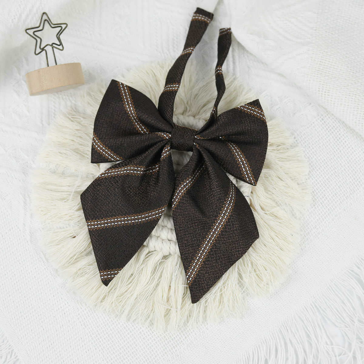 Picture of Jk Japanese Style Uniform Leather-band Free Tie Men's Bow Tie Women's All-match School Style Daily Striped Simple School Uniform