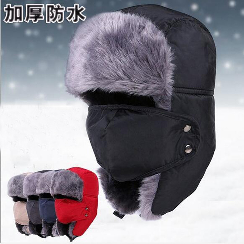 Lei Feng Hat Men's Winter Ear Protection Hat Fleece-Lined Thickeneded Wind and Snow Hat Northeast Ski Hat Warm Winter Hat Women's Hunting Hat